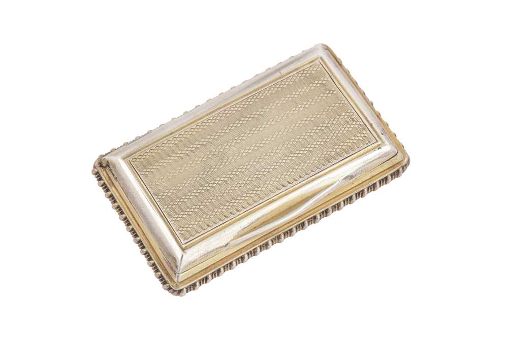 Lot 3 - A George III sterling silver gilt snuff box, London 1815 by Daniel Hockley and Thomas Bosworth (reg. April 1814)