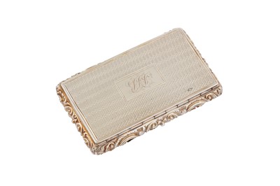 Lot 2 - A George IV sterling silver gilt snuff box, Birmingham 1827 by Edward Smith