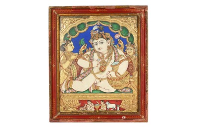 Lot 402 - BABY KRISHNA STEALING BUTTER (GHEE)