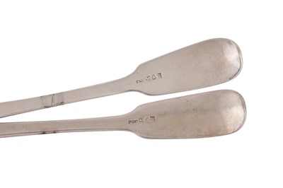 Lot 128 - A pair of mid-19th century Indian Colonial silver tablespoons, Calcutta circa 1840 by Pittar and Co (active 1825-48)