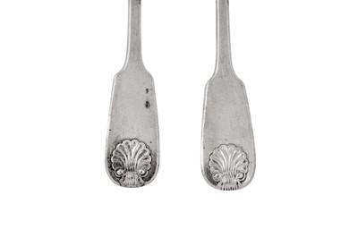 Lot 130 - A pair of mid-19th century Indian Colonial silver table forks, Calcutta circa 1840 by Pittar and Co (active 1825-48)