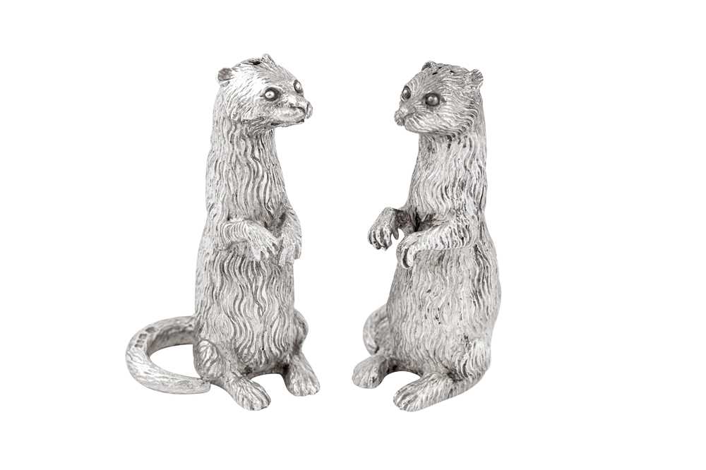 Lot 97 - A pair of Elizabeth II sterling silver novelty cruets, London 1991 by Richard Comyns