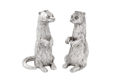 Lot 97 - A pair of Elizabeth II sterling silver novelty cruets, London 1991 by Richard Comyns