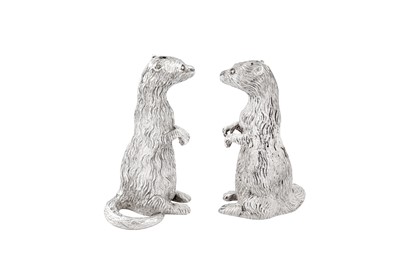 Lot 97 - A pair of Elizabeth II sterling silver novelty cruets, London 1991 by Richard Comyns
