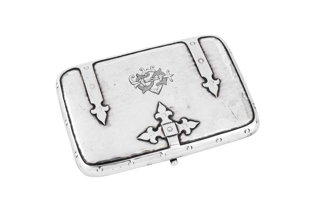 Lot 86 - An Edwardian sterling silver novelty cigarette case, London 1905 by James Dixon & Sons