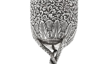 Lot 165 - A late 19th century Anglo – Indian unmarked silver goblet, Cutch circa 1880