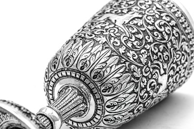 Lot 166 - A late 19th century Anglo – Indian unmarked silver goblet, Cutch circa 1890