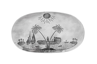 Lot 358 - An early 20th century Iraqi silver and niello dish, circa 1920 signed Wasam Abdul Razaq