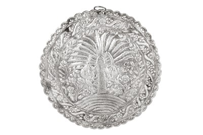 Lot 325 - A mid-20th century Iraqi unmarked silver mirror, Baghdad or Karbala