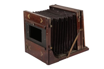 Lot 38 - A Whole Plate Mahogany & Brass Tailboard Camera