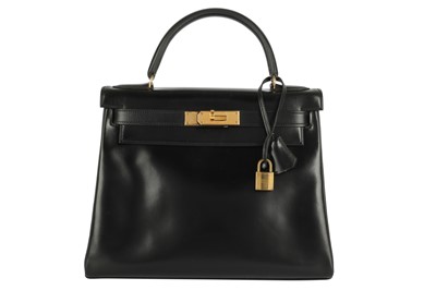 Lot 302 - Hermes Black Box Kelly Sellier 28
