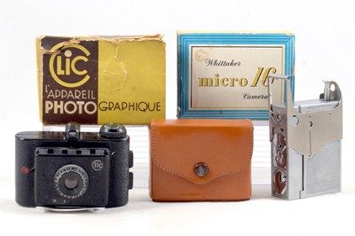 Lot 293 - Whittaker Micro 16 with Rare Finder & a Clic Sub Miniature.