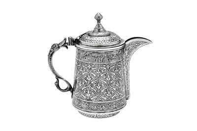 Lot 149 - A rare mid-19th century Indian silver and enamel wine ewer, Kashmir circa 1860