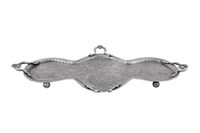 Lot 142 - A late 19th century Anglo – Indian unmarked silver tea tray, Kashmir circa 1880