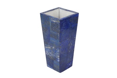 Lot 344 - AN ART DECO STYLE LAPIS VENEERED VASE