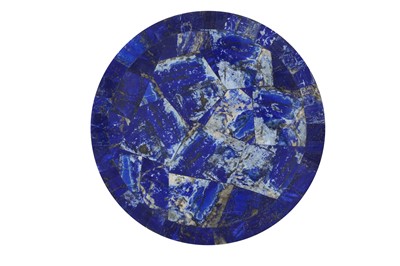 Lot 351 - A LAPIS LAZULI VENEERED CIRCULAR DISH