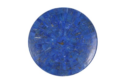 Lot 334 - A LARGE LAPIS LAZULI VENEERED CIRCULAR DISH