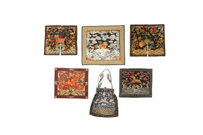 Lot 742 - FIVE CHINESE EMBROIDERED RANK BADGES, BUZI.