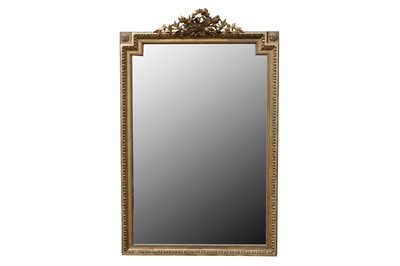 Lot 347 - A LARGE FRENCH GILT FRAMED OVERMANTEL MIRROR, MID 19TH CENTURY