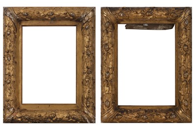 Lot 96 - A NEAR PAIR OF SCOTTISH 19TH CENTURY GILDED COMPOSITION FRAMES