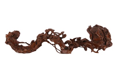 Lot 644 - A LARGE CHINESE BOXWOOD 'LINGZHI' RUYI SCEPTRE.