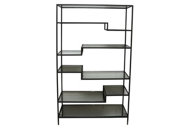Lot 496 - A CONTEMPRARY TUBULAR STEEL SHELVING UNIT, 21ST CENTURY