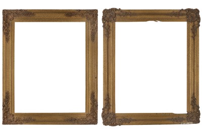 Lot 110 - A NEAR PAIR OF LOUIS XIV STYLE 19TH CENTURY GILDED COMPOSITION FRAMES