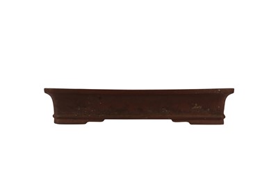 Lot 723 - A LARGE CHINESE RECTANGULAR-SECTION YIXING ZISHA JARDINIERE.