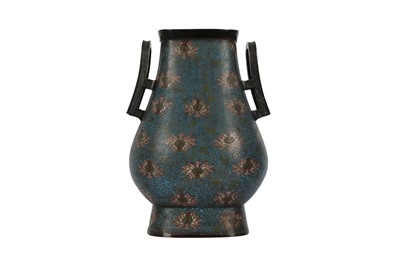 Lot 671 - A CHINESE CLOISONNÉ ENAMEL VASE, FANGHU.