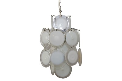 Lot 88 - MANNER OF VISTOSI, ITALY- AN ITALIAN OPALESCENT MURANO GLASS CHANDELIER