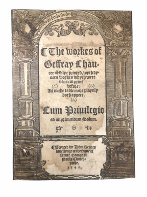 Lot 536 - Chaucer (Geoffrey): [The Workes]