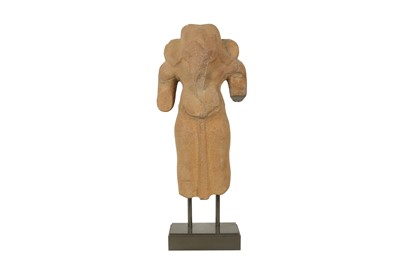 Lot 780 - A STONE TORSO OF GANESHA.