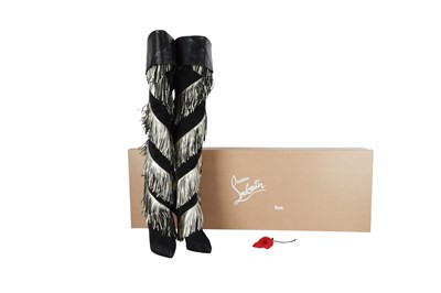 Lot 191 - CHRISTIAN LOUBOUTIN BLACK BOLCHEVA THIGH HIGH BOOTS