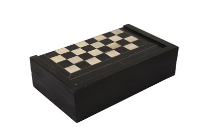 Lot 183 - A 17TH CENTURY NORTH ITALIAN EBONY AND IVORY GAMING BOARD FOR CHESS AND BACKGAMMON