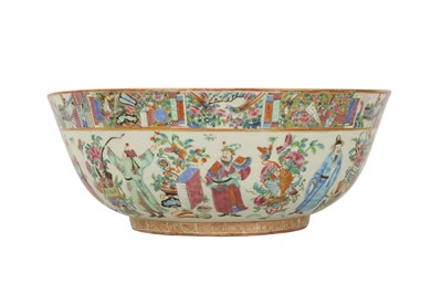 Lot 123 - A CHINESE FAMILLE ROSE CANTON 'IMMORTALS' PUNCH BOWL.