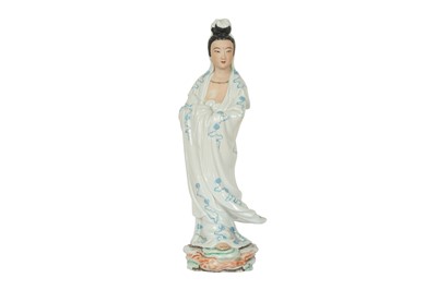 Lot 609 - A CHINESE PORCELAIN MODEL OF GUANYIN.