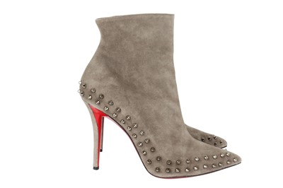 Lot 104 - Christian Louboutin Grey Willetta Ankle Boot - Size 41