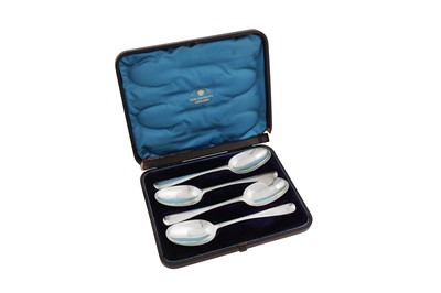 Lot 484 - A set of four George II Scottish provincial silver gilt tablespoons, Aberdeen circa 1730 by Alexander Forbes (active 1728-1753)