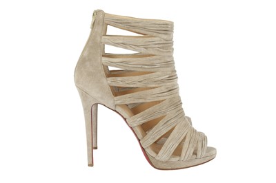 Lot 103 - Christian Louboutin Grey Caged Platform Sandal - Size 41