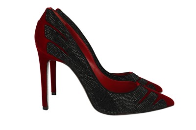 Lot 67 - Rene Caovilla Red Embellished Heeled Pump - Size 41