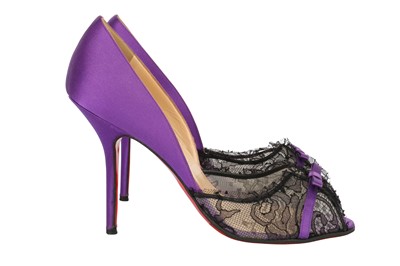Lot 75 - Christian Louboutin Purple Heeled Peep Toe Sandal - Size 41