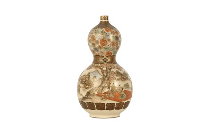 Lot 484 - A SATSUMA DOUBLE-GOURD VASE.