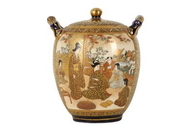 Lot 476 - A SATSUMA JAR AND COVER BY KINKOZAN.