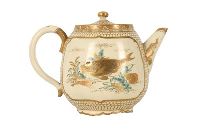 Lot 472 - A SATSUMA MINIATURE TEA POT.