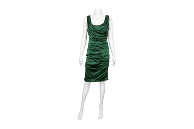 Lot 141 - Dolce & Gabbana Emerald Green Silk Dress - Size 44