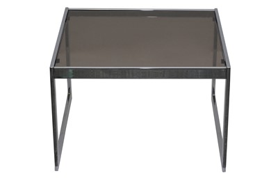 Lot 482 - A CHROMED STEEL COFFEE TABLE, CIRCA 1970S