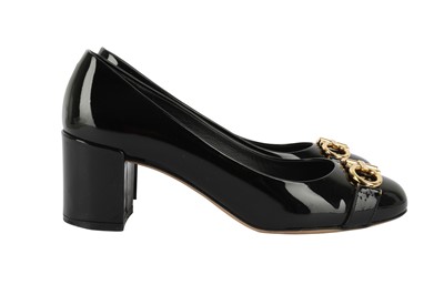 Lot 339 - Salvatore Ferragamo Black Garda Pump  - Size 36