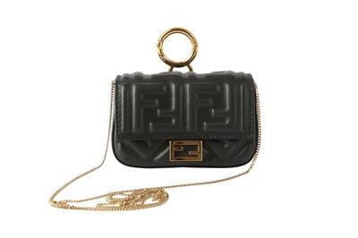 Lot 318 - Fendi Black Nano Charm Baguette Bag