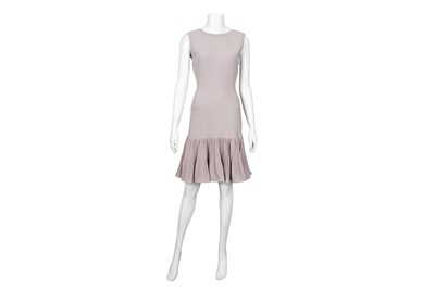 Lot 97 - Alaia Pale Grey Ribbed Knit Dress - Size 44
