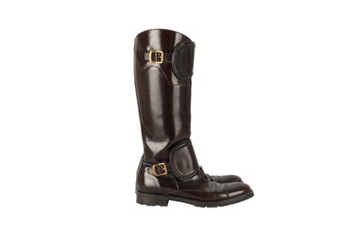 Lot 214 - Dolce & Gabbana Brown Riding Boot - Size 6